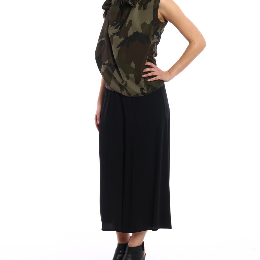 Mm6 Maison Margiela Camouflage Sleeveless Wrap Top with Bow - Size 44 IT - Picture 4 of 15